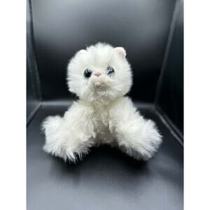 Russ Berrie Cat Plush Hans White Persian Fluffy Green Eyes Kitty 10” Vintage